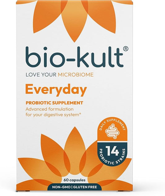 Bio-Kult Gut Health Probiotic Supplement, 14 Strains, Probiotics for Women & Men, Immune Support, Digestive Health, Shelf-Stable, Non-GMO and Gluten-Free, Capsules, 60 Count (Pack of 1)-StrideForce Fitness