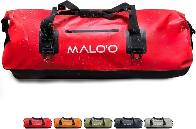 Malo'o Waterproof Dry Bag Duffel 40L/60L/100L, Roll Top Duffel Keeps Gear Dry for Kayaking, Rafting, Boating, Swimming, Camping, Hiking, Beach, Fishing - Internal & External Pockets and Molle Loops-StrideForce Fitness