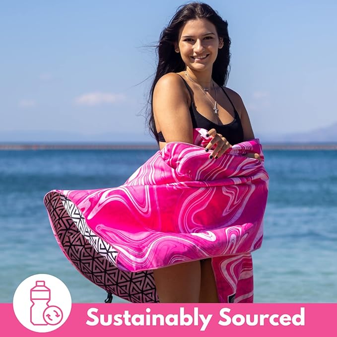 ECCOSOPHY Microfiber Beach Towel - Sand Free Towels are Quick Dry, Light Weight, Super Absorbent - Perfect Pool, Travel, Cruise, Camping Essentials - Oversized Extra Large for Adults 71x35 in-StrideForce Fitness