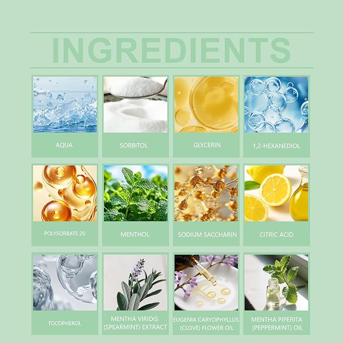 Spearmint Oil Pulling Rinse, Cold-Pressed Coconut Oil for Whitening Teeth Mouthwash, 237ML/8 FL.OZ Powerful Organic Peppermint Oil Maintain Gum Health & Oral Cleaner & Freshness Breath, Mint (1)