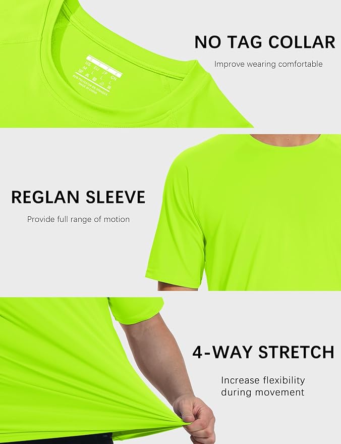 MAGCOMSEN Men's Short Sleeve UPF 50+ Sun Protection Shirts Quick Dry Athletic T-Shirt Hiking Running Swimming Rash Guard-StrideForce Fitness