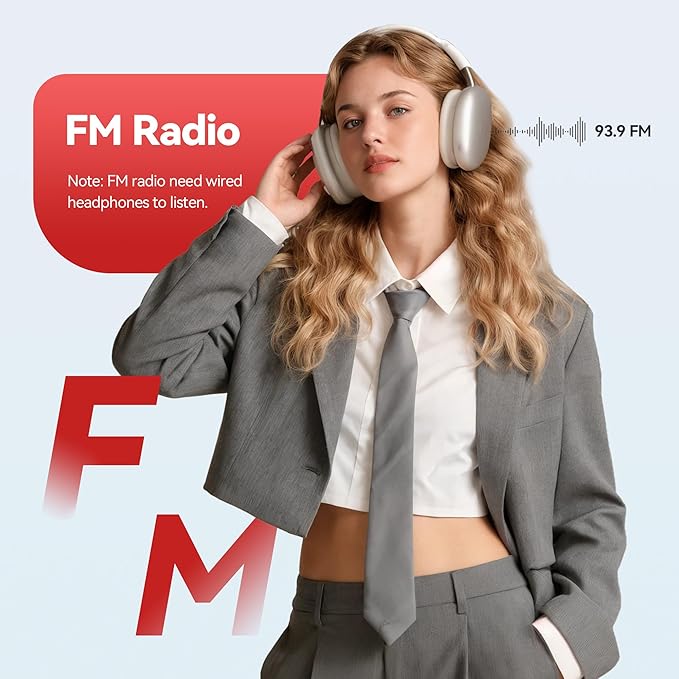 AGPTEK 64GB MP3 Player with Bluetooth, M3 2.4 inch Music Player with Speaker and FM Radio, Touch Buttons, Supports Up to 128GB (Black Red)-StrideForce Fitness