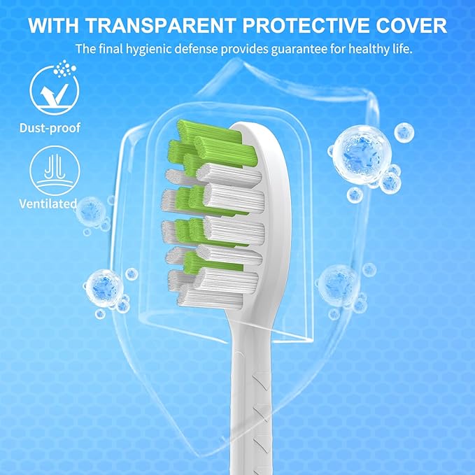 Toothbrush Replacement Heads Compatible with Philips One Series Sonicare Battery Toothbrush BH1022/07, 10 Pack Replacement Heads, Soft Bristles, White