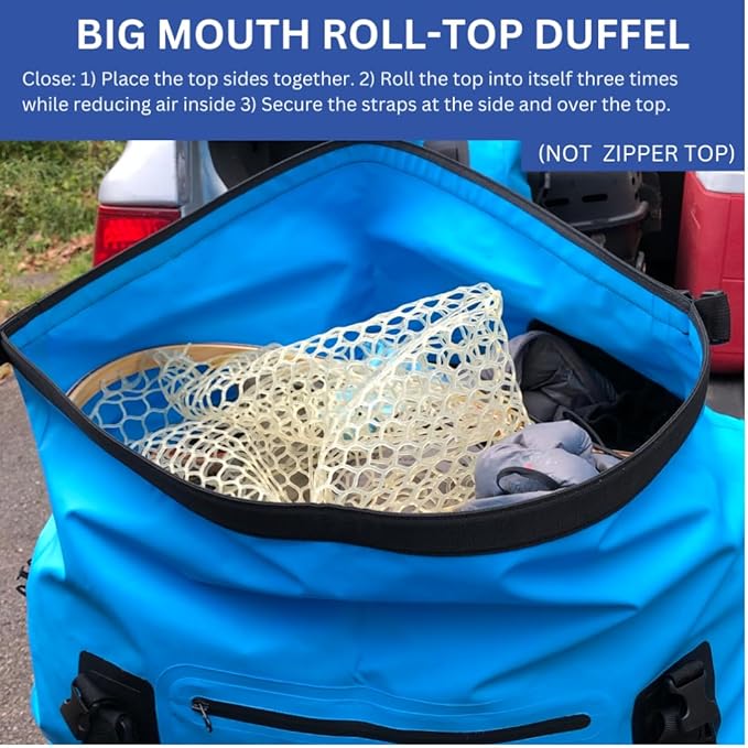 Malo'o Waterproof Dry Bag Duffel 40L/60L/100L, Roll Top Duffel Keeps Gear Dry for Kayaking, Rafting, Boating, Swimming, Camping, Hiking, Beach, Fishing - Internal & External Pockets and Molle Loops-StrideForce Fitness