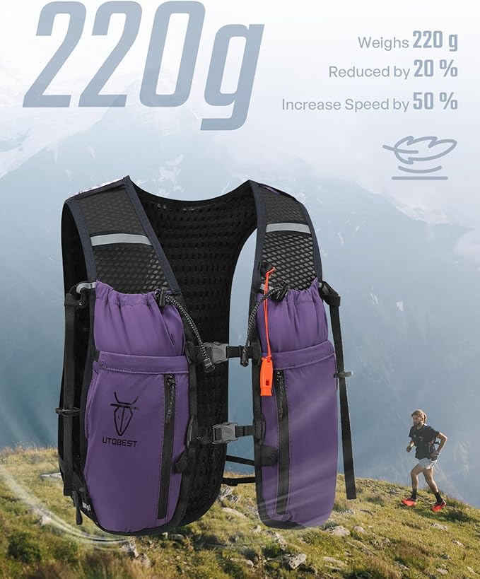 UTOBEST Upgrade Running Hydration Vest 10L, Running Backpack for Women Men Multi-Functional Storage, Adjustable Water Vest for Trail Marathon Race Jogging Cycling-StrideForce Fitness