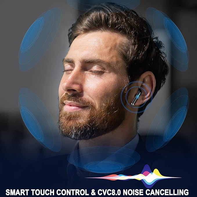 Wireless Earbuds, Bluetooth 5.4 Ear Buds LED Power Display Headphones Bass Stereo, Bluetooth Earbuds in-Ear Noise Cancelling Mic, 40H Playback Mini Case IP7 Waterproof Sports Earphones for Android iOS-StrideForce Fitness