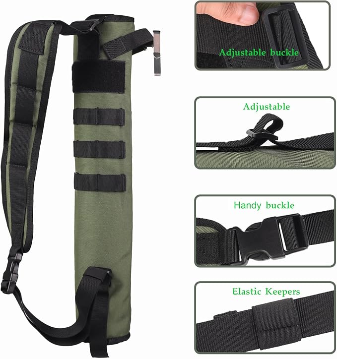 KRATARC Archery Lightweight Back Arrow Quiver Dual Use Foldable Compact Hip Arrows Bag with Molle System Hanged for Target Shooting-StrideForce Fitness