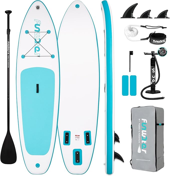 FunWater Inflatable Ultra-Light Stand Up Paddle Board for All Skill Levels with Premium SUP Paddleboard Accessories,Non-Slip Comfort Deck for Youth & Adults-StrideForce Fitness