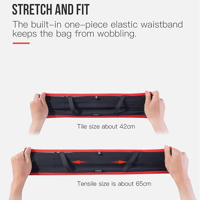 AONIJIE Hydration Belt Running Fanny Pack, with 250ml Soft Water Bottle Flask Phone Holder for Trailing Running Climbing Jogging Cycling Workout Fitness 3 Colors (Red, S/M)-StrideForce Fitness