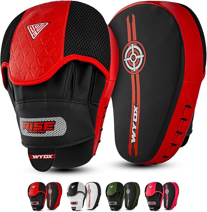 WYOX Curved Boxing Punch Mitts – Boxing Pads Training Set, Punching Mitts for Adults, Kickboxing Pads, Muay Thai Pads, Karate Pads, MMA Training Equipment, Martial Arts Focus Pads-StrideForce Fitness