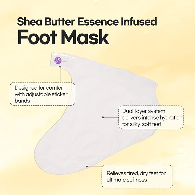 Epielle Hydrating Foot Masks 6 Pairs, Deep Moisturizing Socks for Dry Feet & Cracked Heels, Relieve and Soften with Shea Butter & Jojoba Oil, Korean Skin Care, Spa Set, Self Care Gifts for Women-StrideForce Fitness
