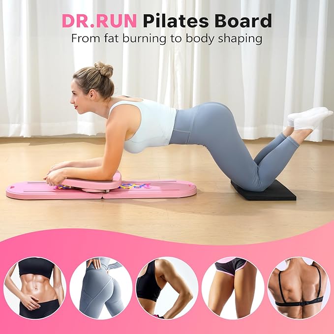Pilates Board, Pilates Reformer Set, 7 in 1 Multifunctional Pilates Reformer Machine with Timer, Portable Foldable Pilates Board for Home Workout, Pilates Kit with Storage Bag-StrideForce Fitness