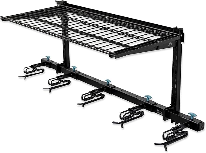 StoreYourBoard Lone Peak Ski Storage Rack and Wall Shelf, Holds 5 Pairs of Skis and Poles, Supports 300 lbs, 46 in x 13.75 in x 16 in-StrideForce Fitness
