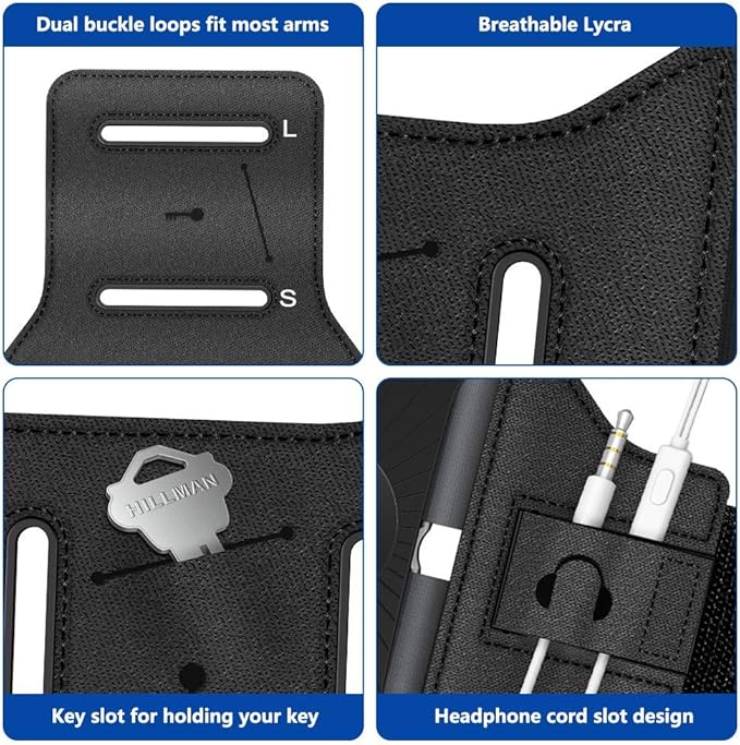 VUP Running Armband 360°Rotatable for iPhone 16/15/14/13/Pro Max/Pro/Mini, Fits All 4-6.7 Inch Smartphones, with Key Holder Phone Armband for Running Hiking Biking (Pack of 10)-StrideForce Fitness