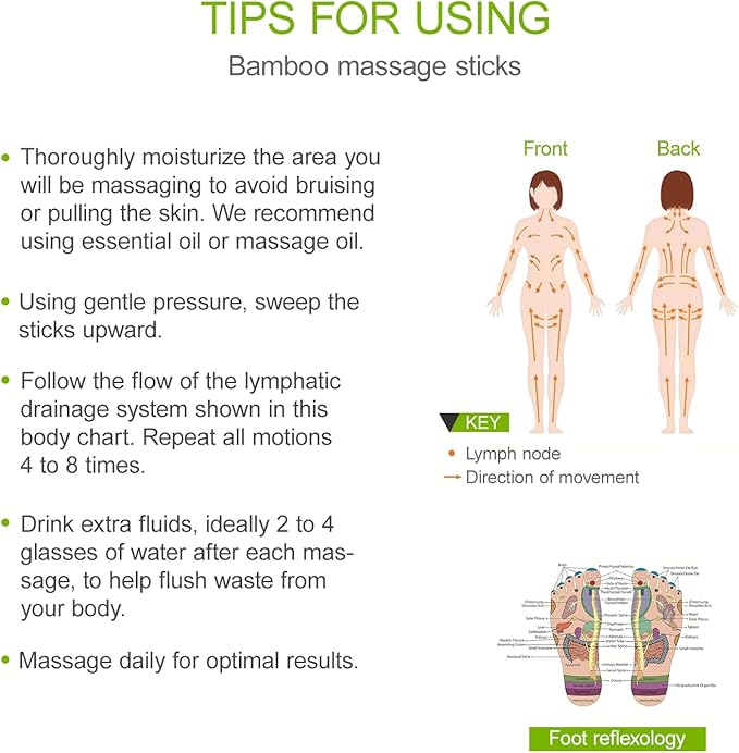 4PCS Solid Bamboo Massage Sticks & Guasha Set with Roller/Stick - 100% Bamboo Therapy Tools for Neck/Arm/Back/Legs/Full Body, Deep Tissue Massage, Muscle Relaxation, Body Shaping, Fatigue Relief-StrideForce Fitness