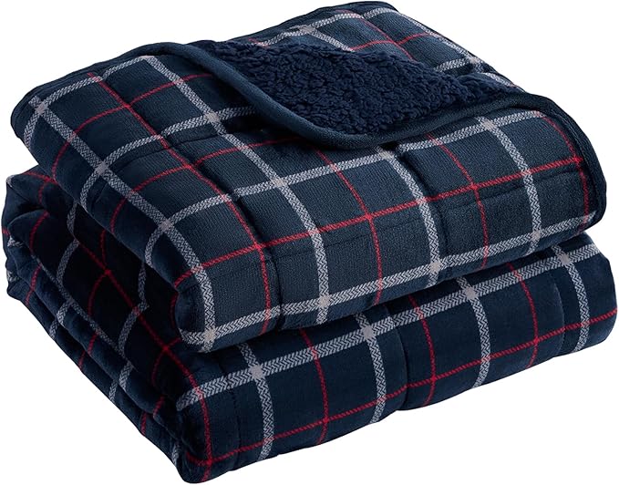 L'AGRATY Weighted Blanket - 48"x72" 15lbs Soft Breathable Heavy Blanket Flannel Material with Glass Beads for Adult All-Season Summer Fall Winter Soft Thick Comfort-StrideForce Fitness