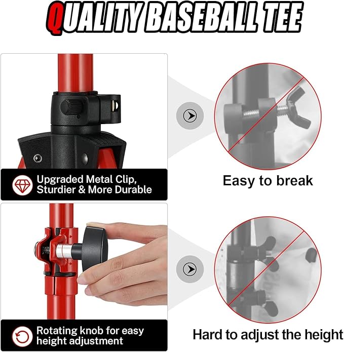 Gonex Baseball Softball Practice Hitting Batting Tripod Stand Rubber Tee Collapsible Portable with Carrying Bag-StrideForce Fitness