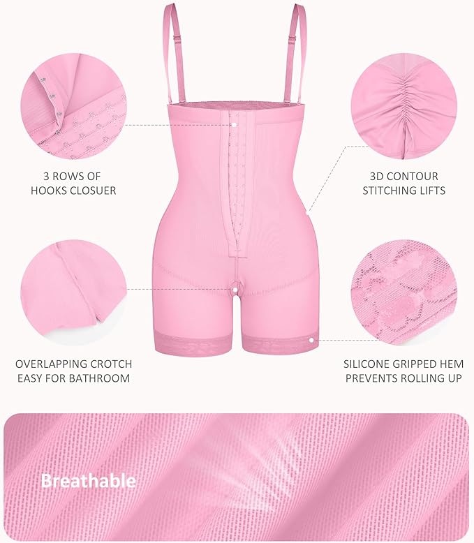 FeelinGirl Faja Body Shaper Tummy Control Shapewear for Women Butt Lifter Post Surgery Fajas Postparto Para Mujer-StrideForce Fitness