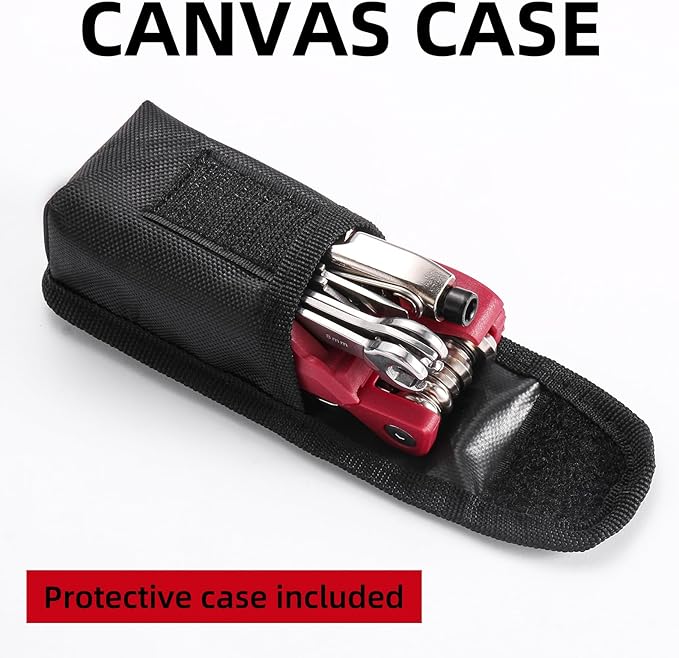 21 Bike Repair Multitool Kit with Carry Case, Portable Cycling Tool Kits (21 in 1), Bicycle Tools Kit Set with Allen Wrench, Chain Tool, Bicycle Spoke Wrench-StrideForce Fitness