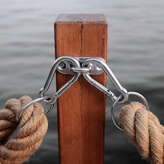 Spring Snap Hooks M5 M6 M8 M10 Carabiner Heavy Duty Carabiner Clips Galvanized Steel Quick Links Caribiniers Hammocks Hooks for Camping Hiking Outdoor Swing Pet Leash Gym-StrideForce Fitness