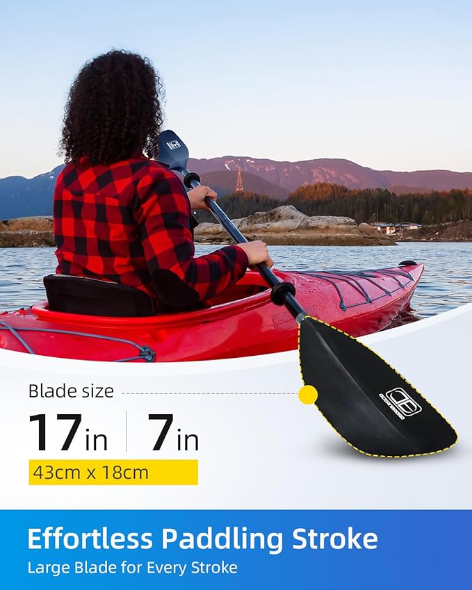 OCEANBROAD Kayak Paddle 86in/218cm, 90.5in/230cm Alloy Shaft 2-Piece Floatable Kayak Oar for Kayaking Canoeing Boating-StrideForce Fitness