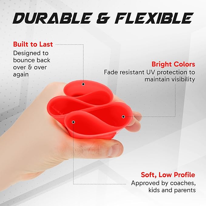 Pro Disc Cones (Set of 50) - Agility Soccer Cones with Carry Bag and Holder for Sports Training, Football, Basketball, Coaching, Practice Equipment, Kids - Includes 15 Best Cone Drills Book-StrideForce Fitness