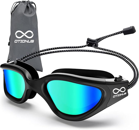 Swim Goggles, Polarized Adult Swimming Goggles Bungee Strap No Hair Pulling Anti-fog Pool Goggles for Men Women-StrideForce Fitness