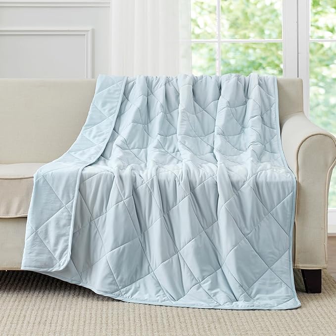 Cozy Bliss Cooling Throw Blanket for Hot Sleepers, Q-Max 0.4 Cooling Comfort 50x70, Cold Blankets for Night Sweats Sleeping, Ultra-Cool Lightweight Breathable Summer Blanket for Bed Travel-StrideForce Fitness