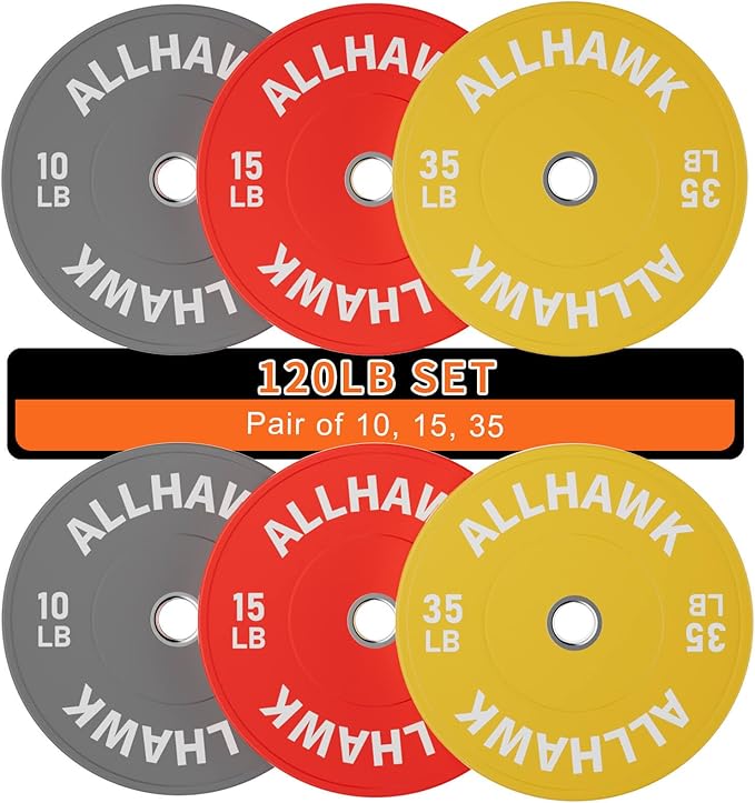 Colored Olympic Weight Plates, 2-inch Rubber Bumper Plate Set for Home Gym Barbell Weight Lifting and Strength Training-StrideForce Fitness