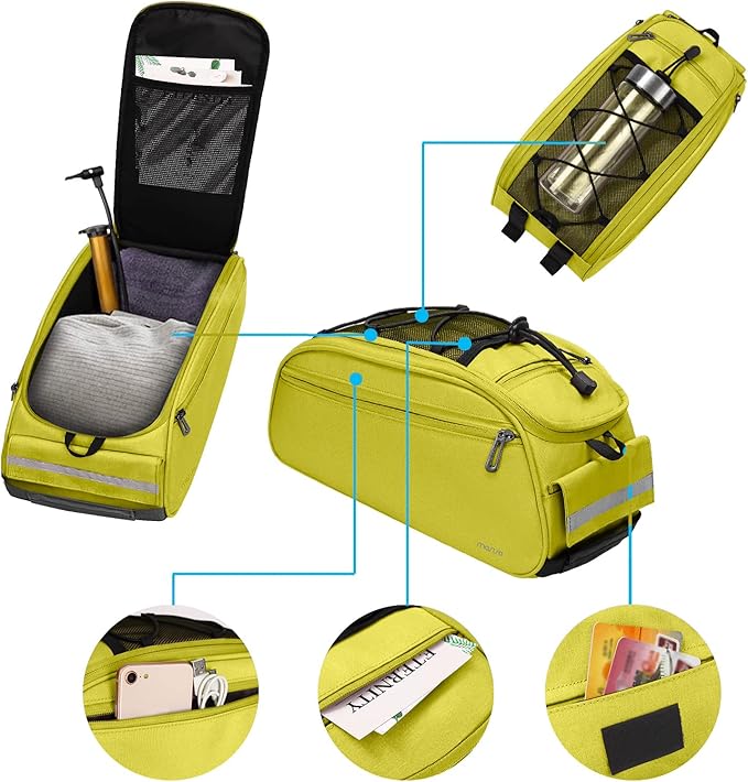 MOSISO Bike Rack Bag, Waterproof Bicycle Trunk Pannier Rear Seat Pouch Cycling Bike Carrier Backseat Storage Luggage Saddle Shoulder Bag-StrideForce Fitness