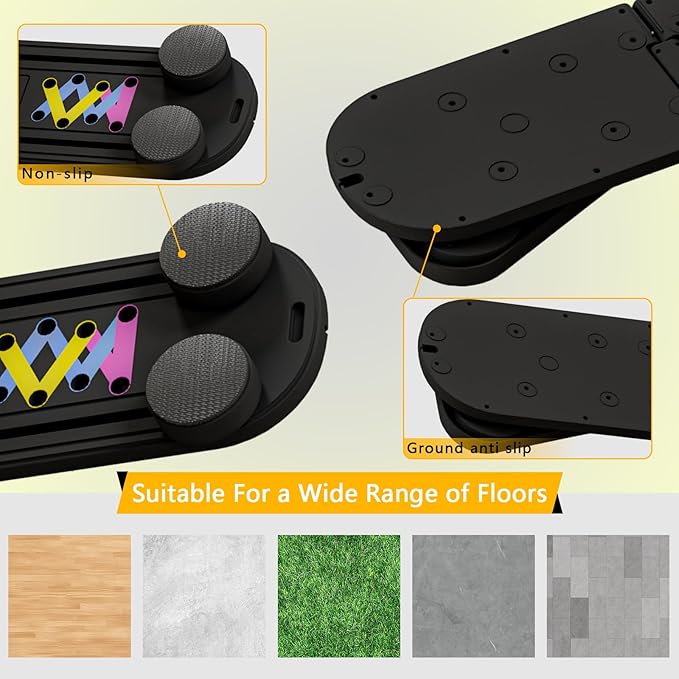 Pilates Reformer Board, 6 in 1 Portable & Foldable Pilates Reformer Set with Resistance Bands, Pilates Board for Home Workout, Multifunctional Abdominal Board-StrideForce Fitness