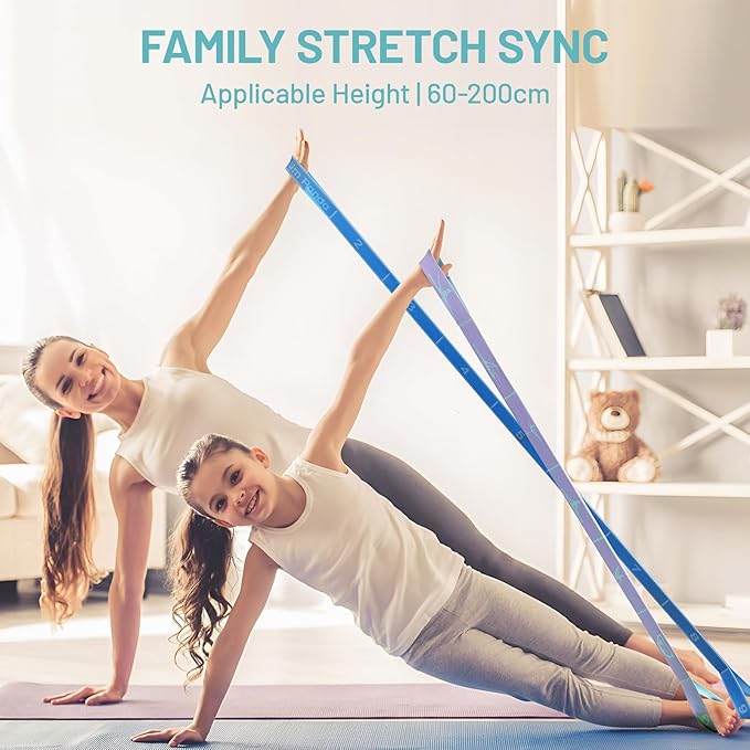 Slim Panda Stretch Strap, Dance Stretch Bands Flexibility, Elastic Yoga Stretching Strap with 9 Loops for Physical Therapy, Pilates, Yoga, Ballet, Gymnastics Stretching Bands for Exercise-StrideForce Fitness