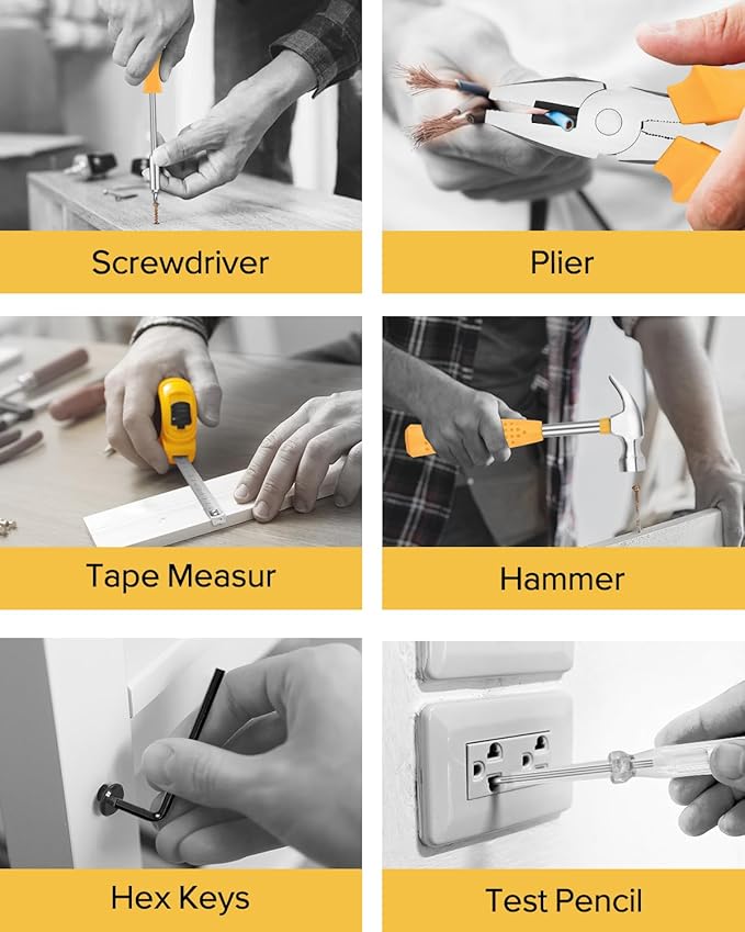 24pcs Home DIY Tool Kit for Household, Office & Garage - General Repair Small Hand Tool Set with Storage Case-StrideForce Fitness