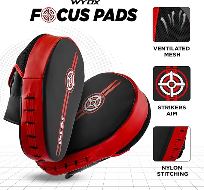WYOX Curved Boxing Punch Mitts – Boxing Pads Training Set, Punching Mitts for Adults, Kickboxing Pads, Muay Thai Pads, Karate Pads, MMA Training Equipment, Martial Arts Focus Pads-StrideForce Fitness