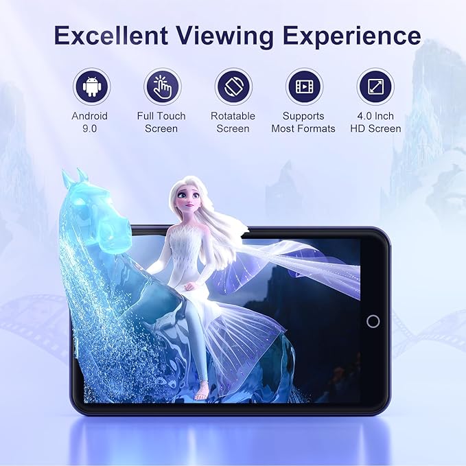 80GB MP3 Player with Bluetooth and WiFi, Android MP3 & MP4 Players with 4" Touchscreen and Speaker, Spotify Music Player with FM Radio, Audible, Amazon Music, Play Store (Purple)-StrideForce Fitness