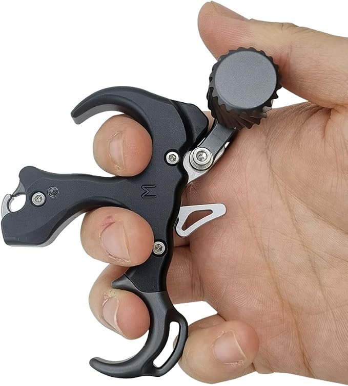 Compound Bow Aid Releaser with Wrist Straps and Adjustment Tool,Archery Release Aids with 3 Thumb Release Adjustable,Aluminum Alloy Aids.for Left and Right Handers.-StrideForce Fitness