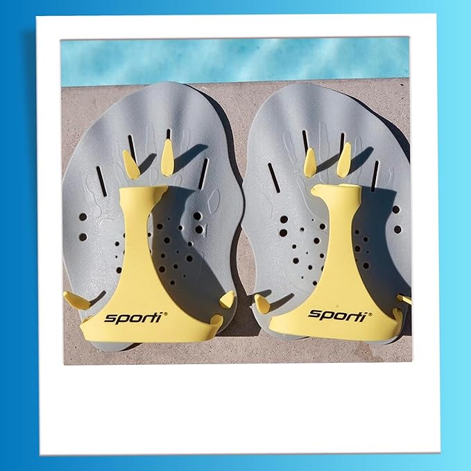Sporti Hand Paddles for Swimming - Lightweight Swimming Paddles, Adjustable Silicone Straps-StrideForce Fitness