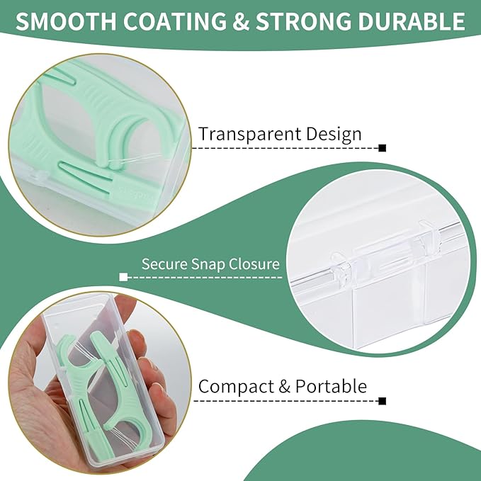 2Pack Travel Case Compatible with Plackers - Dental Floss Pick Travel Case, Refillable and Portable Floss Pick Holder, Clear Plastic Flosser Dispenser, Perfect for Hotels, Dinners and Appointments
