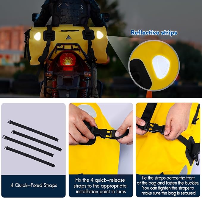 Haimont Waterproof Duffel Bag Roll-top Dry Duffel Bag with Quick-fixed Straps for Motorcycling, Rafting, Boating, SUP, Kayaking, Travel, 50L/70L-StrideForce Fitness