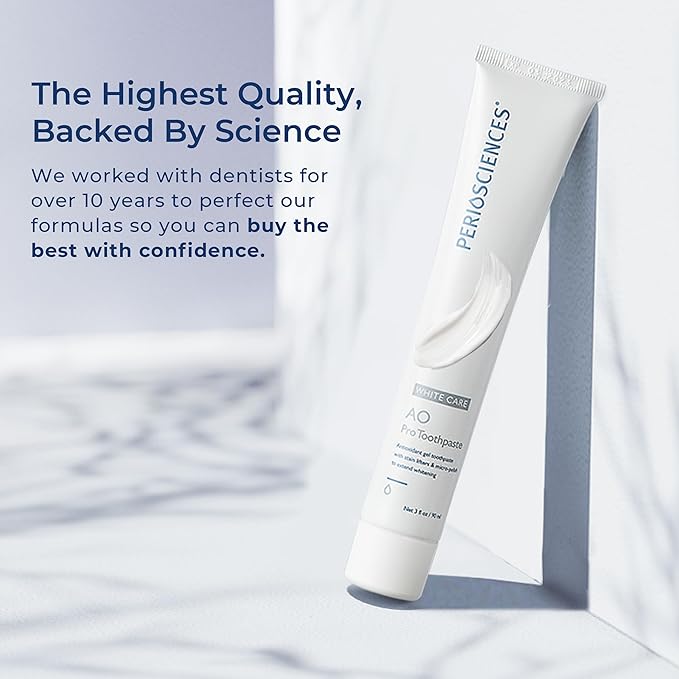 PerioSciences AO Pro Post Whitening Toothpaste with Nano Hydroxyapatite, Remineralizing, 3 fl oz / 90ml - Pack of 2