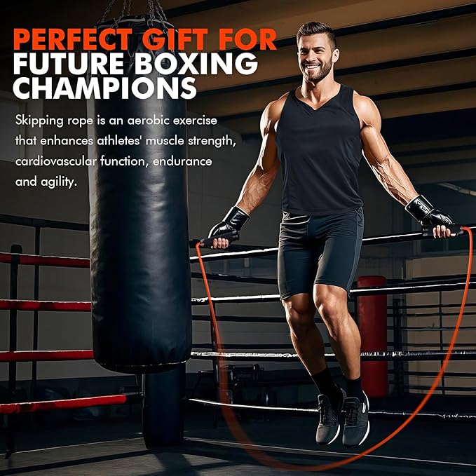 Jump Rope, Weighted Jump Rope for Men Women, Adjustable 1lb Heavy Skipping Ropes, Suitable for Boxing, Cardio, Home Fitness, Training Muscle, Home Gym Workout Equipment for Full Body Exercise-StrideForce Fitness