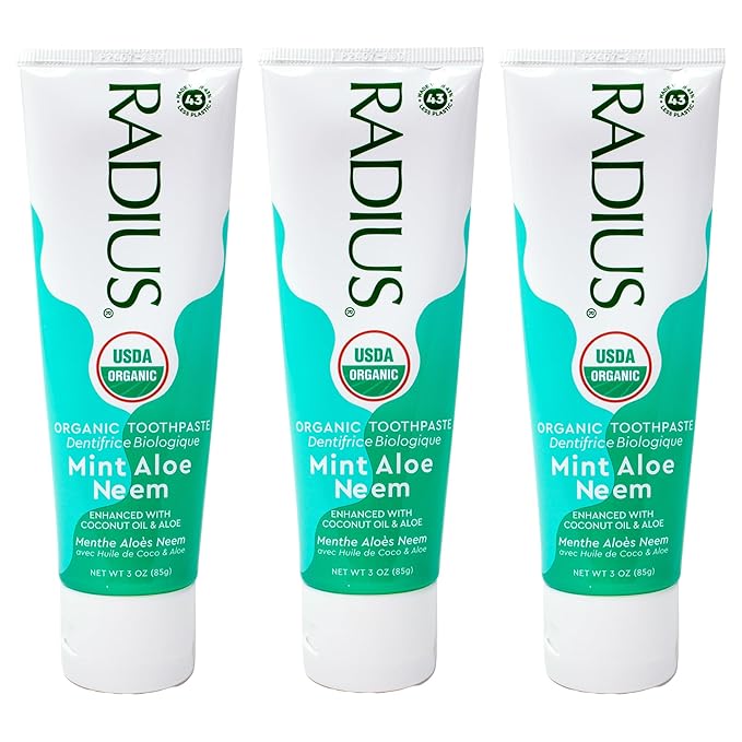 Toothpaste, USDA Organic Mint Aloe Neem, 3 oz, pack of 3