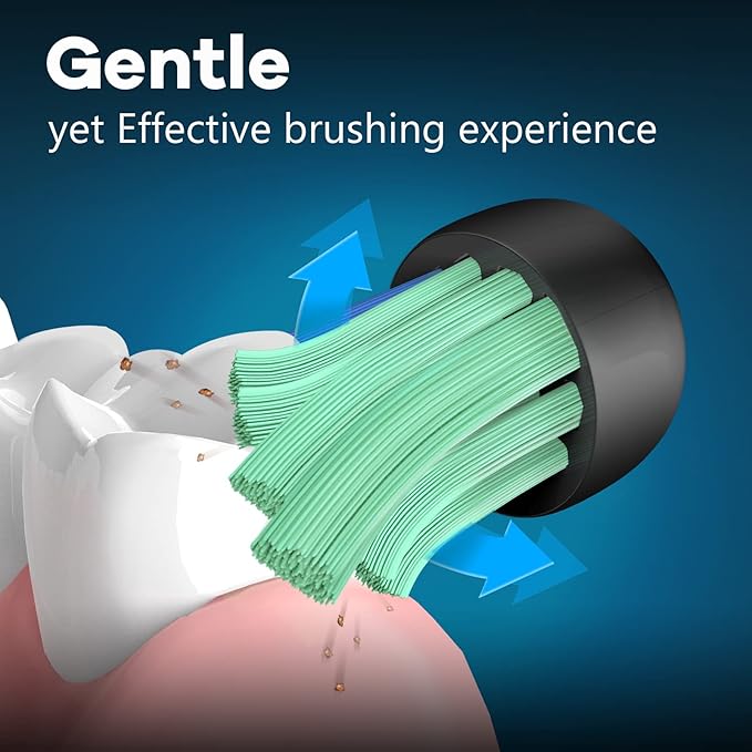 Toptheway Replacement Toothbrush Heads Compatible with Philips Sonicare Protectiveclean Dailyclean Plaque Control Electric Toothbrush 4100 5100 5300 C2 W2 G2 Black, 6 Pack