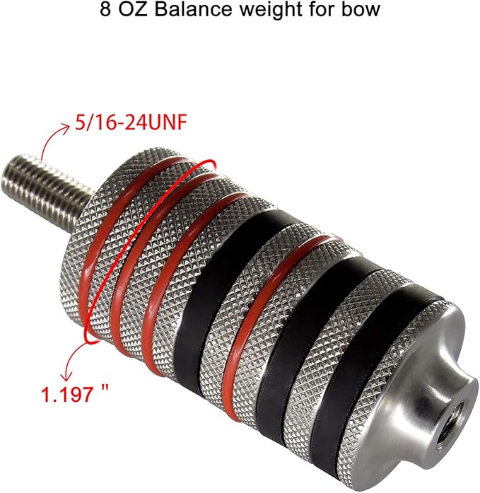 maifield Archery Bow Stabilizer, Counterweight Balance Weight,Adjustable Bow Weight Bar for Compound Bow and Regular Bow Outdoors Archery Bow Accessories-StrideForce Fitness