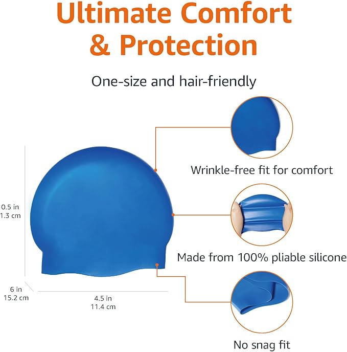 Amazon Basics Silicone Swim Cap-StrideForce Fitness