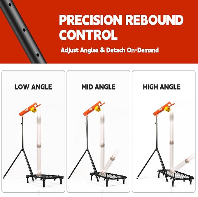 Baseball Auto Soft Toss Trainer with Rebound Net - Adjustable Height 52"-72", 8-Ball Capacity, 6/8/10s Auto-Drop, Rebound Net & Carry Bag - for Baseball & Softball Training Equipment-StrideForce Fitness