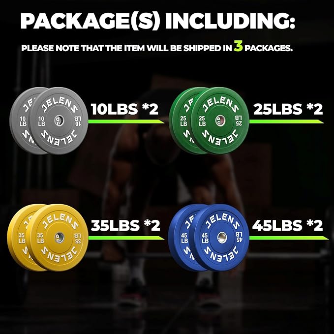 Olympic Barbell Weight Plates Set, 2-Inch Black/Colored Rubber Bumper Plate Weight Set for Strength Training and Weightlifting, Multiple Options-StrideForce Fitness