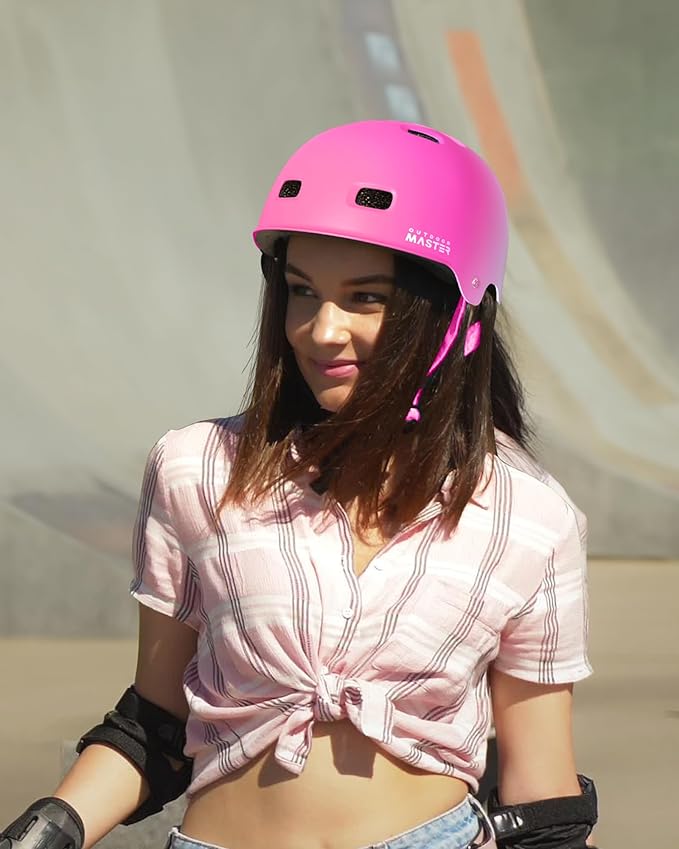 OutdoorMaster Skateboard Cycling Helmet - Two Removable Liners Ventilation Multi-Sport Scooter Roller Skate Inline Skating Rollerblading for Kids, Youth & Adults-StrideForce Fitness