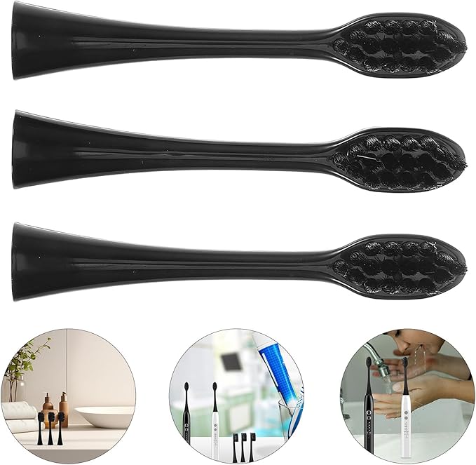 3pcs Electric Toothbrush Replacement Heads Soft Nylon Bristles Compatible for Adults and Reusable Toothbrush Brush Heads for Daily Oral Care