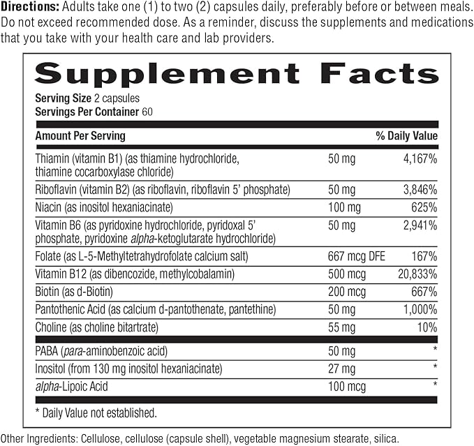 Country Life Coenzyme B-Complex, 120 Capsules – Supports Energy & Metabolism, Mood & Cognitive Function – Vegan, Gluten-Free, Bioavailable B Vitamins with Choline-StrideForce Fitness